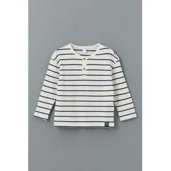 Bluza din amestec de bumbac cu dungi
