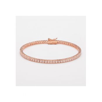 Bratara Tennis Din Argint Placata Cu Aur Rose De 18K Diamond Look