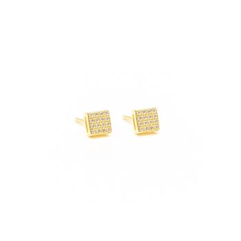 Cercei Argint Gold Square