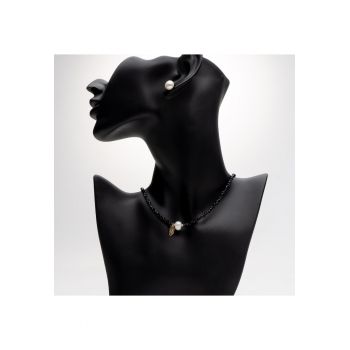 Colier Black Handmade Cu Perla Naturala