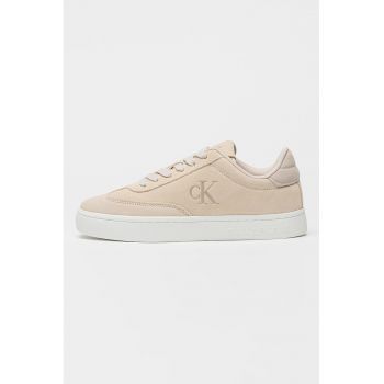 Pantofi sport cu talpa flatform - din piele intoarsa