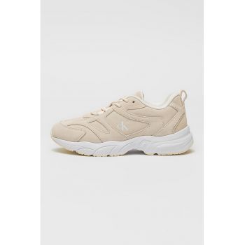 Pantofi sport demi-wedge din piele intoarsa