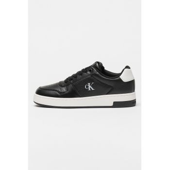 Pantofi sport din piele cu segment cu perforatii