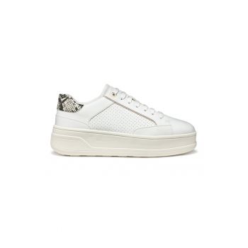 Pantofi sport din piele ecologica cu platforma si model cu perforatii