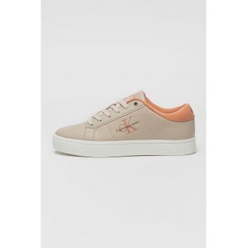 Pantofi sport din piele si piele ecologica cu logo in lateral