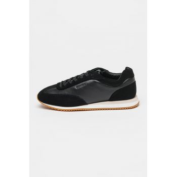 Pantofi sport din piele si piele intoarsa
