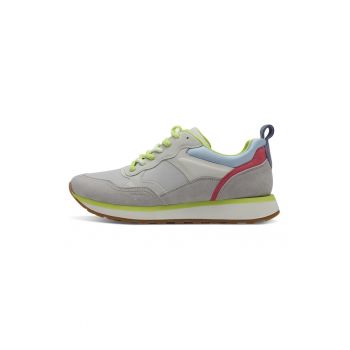 Pantofi sport low-cut cu garnituri de piele si material sintetic