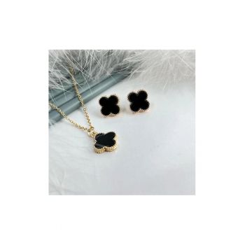 Set Bijuterii Floare Onyx