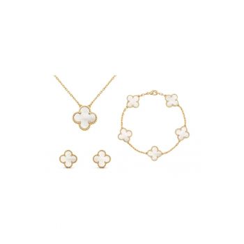 Set Bijuterii Flori Albe Sidef