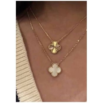 Set Coliere Floare Gold & Sidef White