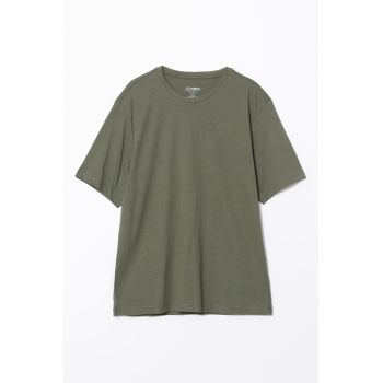 Tricou de bumbac cu decolteu rotund