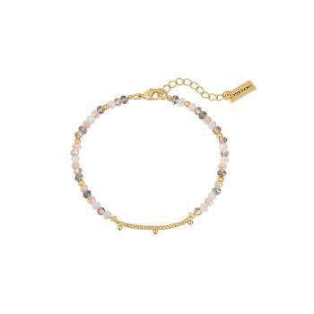 Bratara placata cu aur de 14K decorata cu perle sintetice