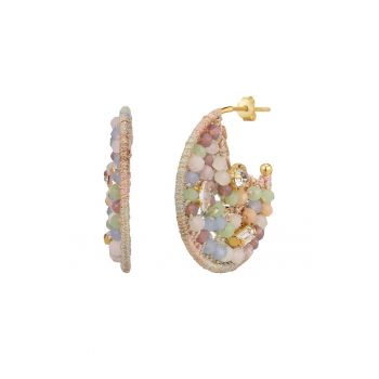 Cercei placati cu aur de 14K cu zirconia