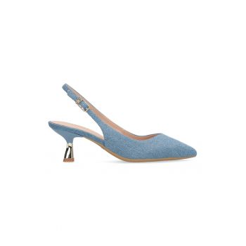 Pantofi din material textil cu toc kitten