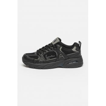 Pantofi sport cu insertii de piele ecologica