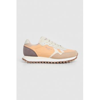 Pantofi sport cu model colorblock si insertii de piele intoarsa