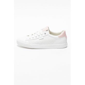 Pantofi sport de piele ecologica cu aspect perforat