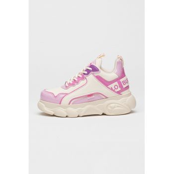 Pantofi sport de piele ecologica cu logo