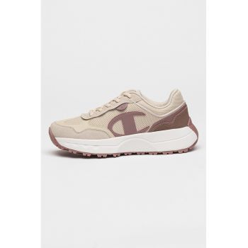 Pantofi sport din material textil cu insertii din piele intoarsa ecologica Canna