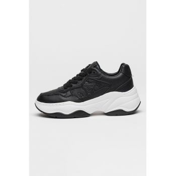Pantofi sport din piele ecologica cu logo aplicat