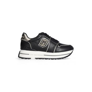 Pantofi sport din piele si piele ecologica cu talpa flatform