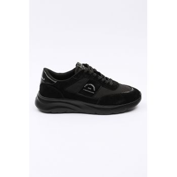 Pantofi sport low-cut cu garnituri din piele intoarsa