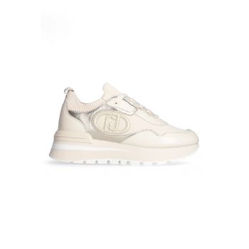 Pantofi sport slip-on cu garnituri din piele