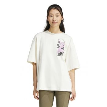 Tricou lejer cu imprimeu si maneci cazute