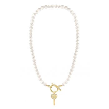 Colier placat cu aur de 18K cu perle