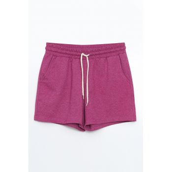 Pantaloni scurti uni cu snur in talie