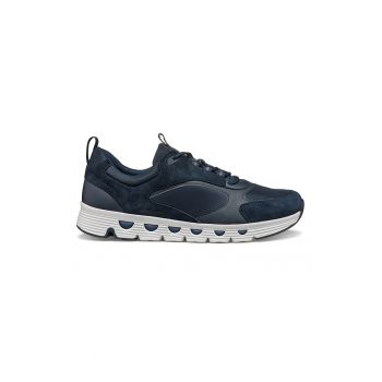 Pantofi sport de piele cu garnituri textile si de piele intoarsa