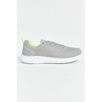Pantofi sport din material textil cu insertii de piele ecologica