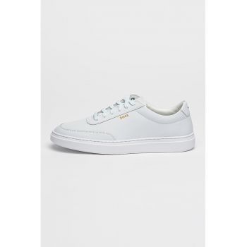 Pantofi sport din piele cu detaliu cu logo discret