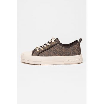 Pantofi sport din piele ecologica cu model logo