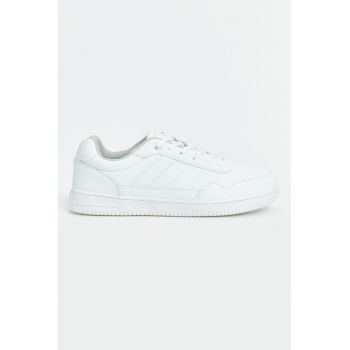 Pantofi sport din piele ecologica cu model uni