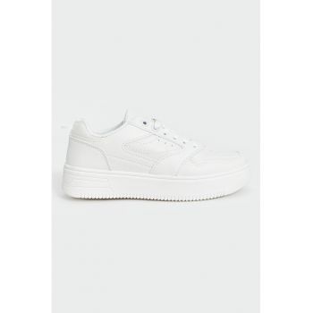 Pantofi sport flatform de piele ecologica