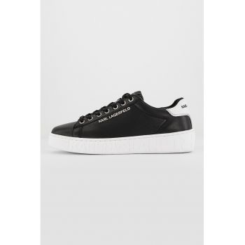 Pantofi sport low-top din piele cu aplicatie logo metalica