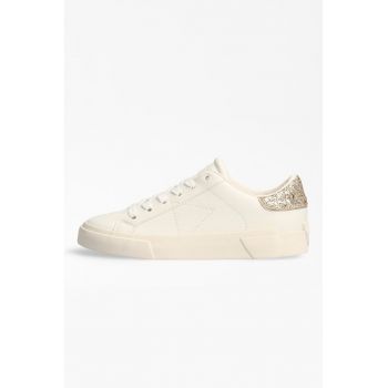 Pantofi sport low-top din piele cu garnitura stralucitoare pe partea din spate
