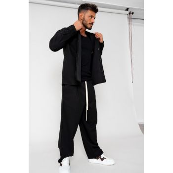 Set Camasa cu capse si pantalon lung Black 15362