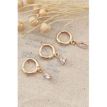 Set de cercei cu zirconia - 3 piese
