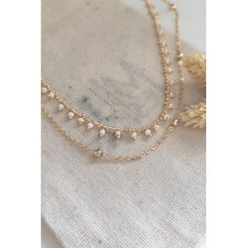 Set de colier din alama si bratara cu cristale - 2 piese