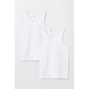 Set de top-uri cu decolteu rotund - 2 piese