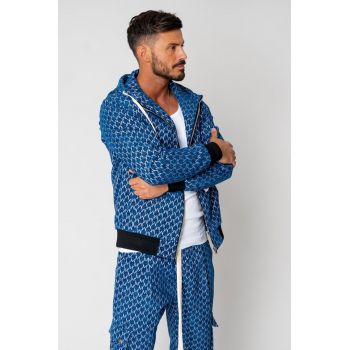 Set Hanorac cu fermoar si Pantalon lung cargo Dark Blue 15346 Set Hanorac cu fermoar si Pantalon lung cargo Dark Blue 15346