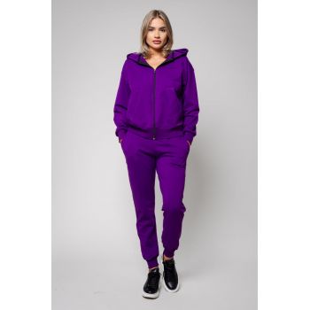 Set Hypera hanorac cu fermoar si pantalon Mauve Mov