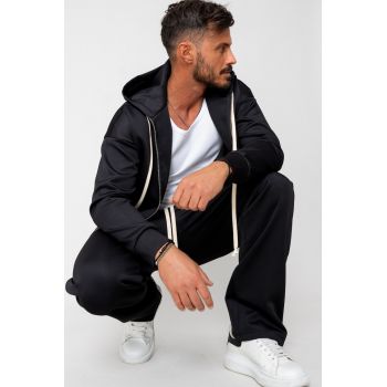Set Jacheta cu fermoar si Pantalon lung Black 15329