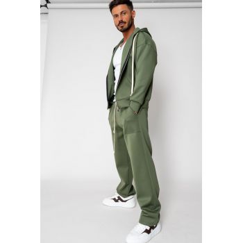 Set Jacheta cu fermoar si Pantalon lung Kaki 15324
