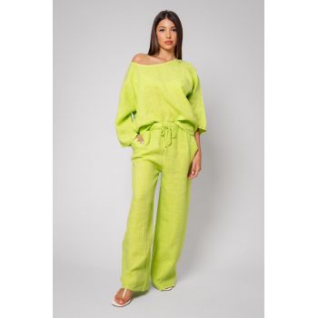 Set Kalie Bluza si Pantalon lung din 100% in Green 13114