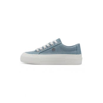 Tenisi flatform din material textil
