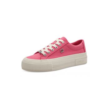 Tenisi flatform din material textil