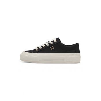 Tenisi flatform din material textil